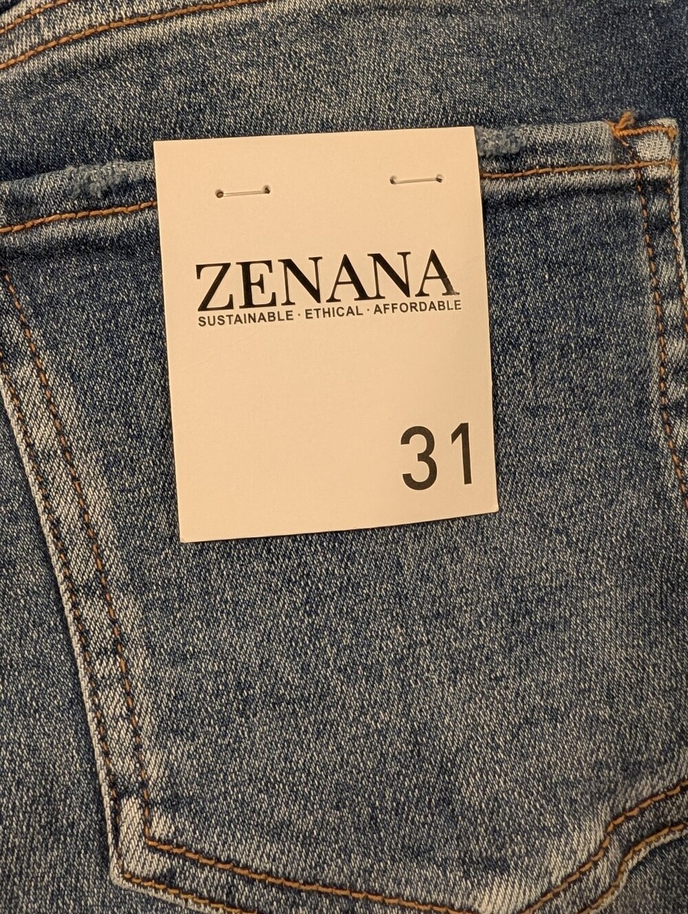 Zenana Distressed Dark Blue Cropped Jeans Size 31 - Picture 5 of 10